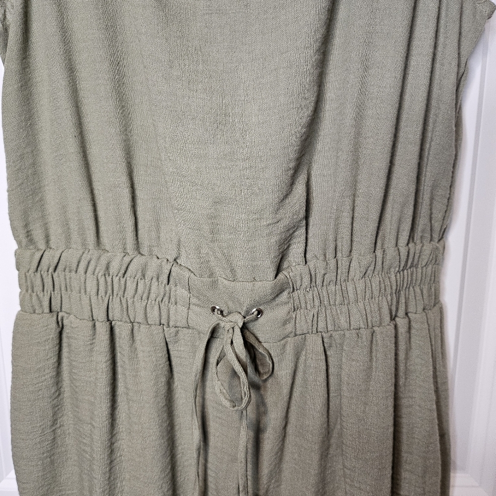 As U Wish Y2K Juniors Green One Piece Cargo Lounge Jogger Jumpsuit Size M - Picture 5 of 9